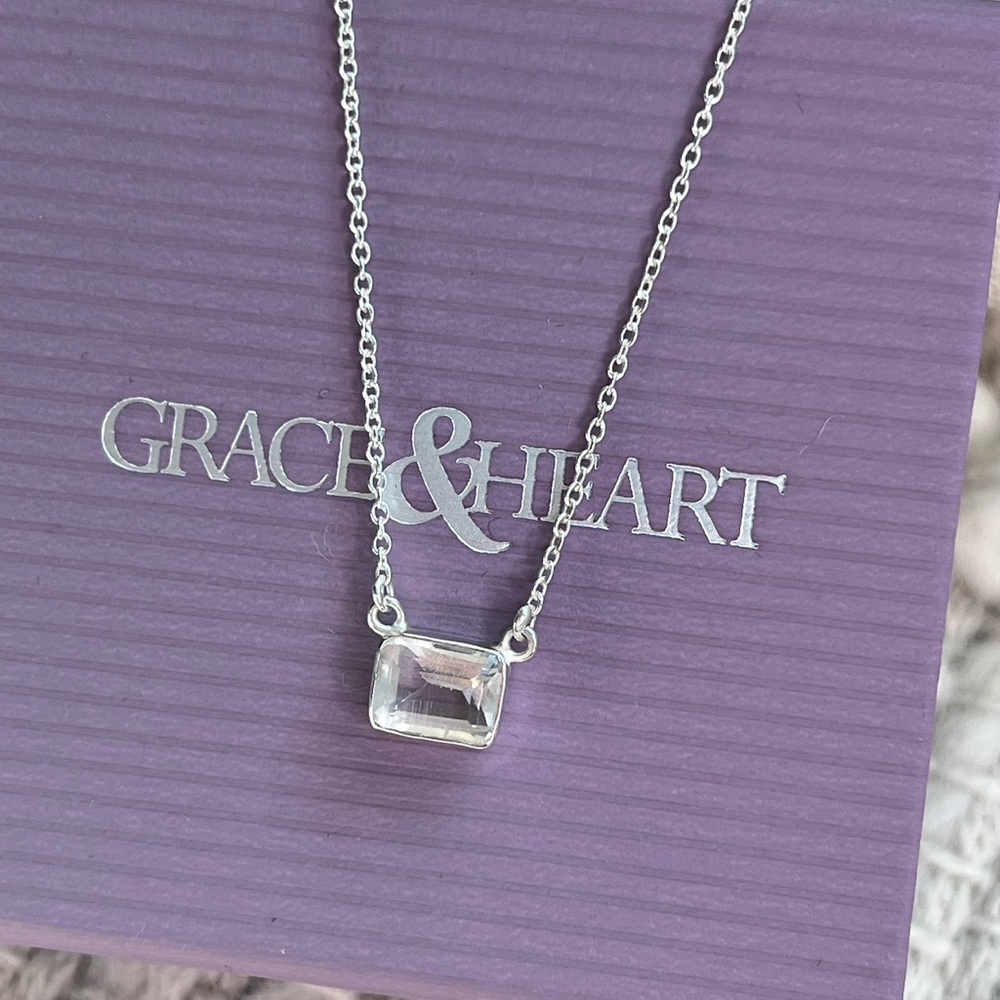 Grace & Heart Sterling Silver and Crystal “Clarion” Necklace